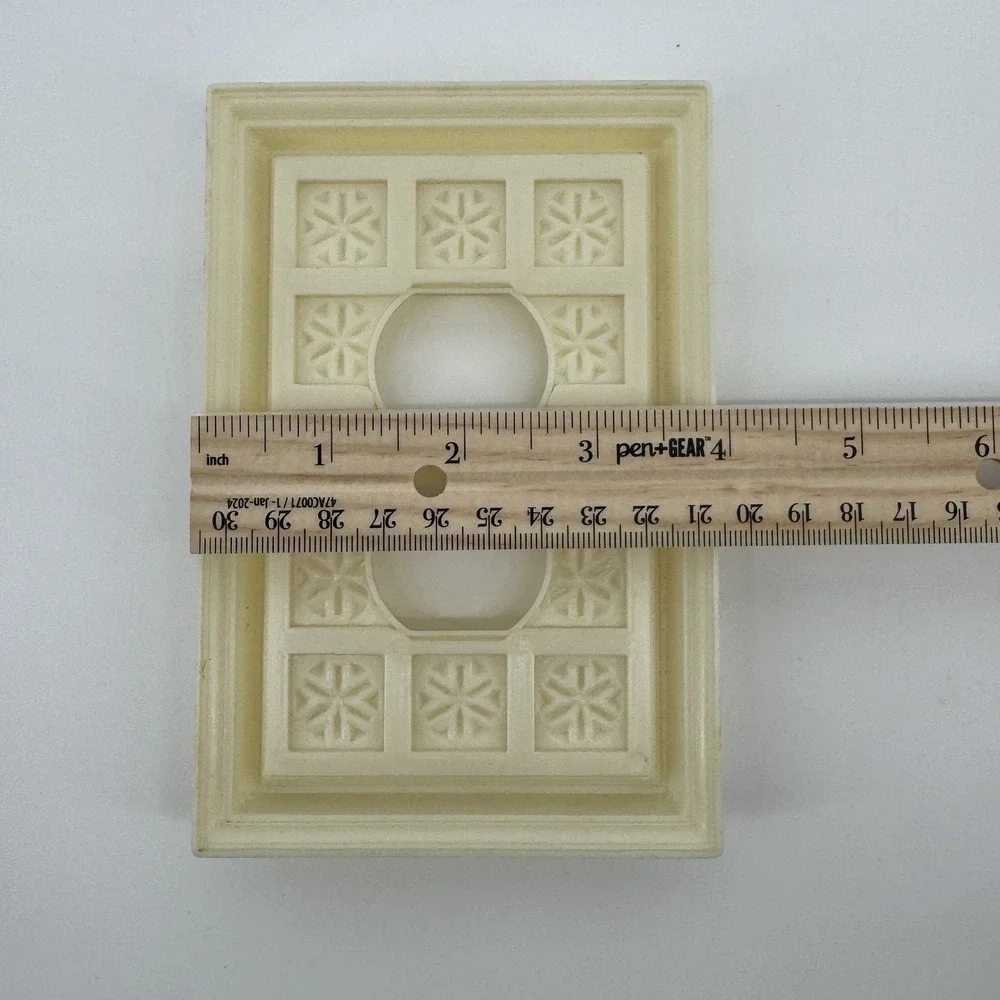 Vintage 70's Decorator Outlet Plate Ivory Floral Raised 2 Gang Hong Kong Retro